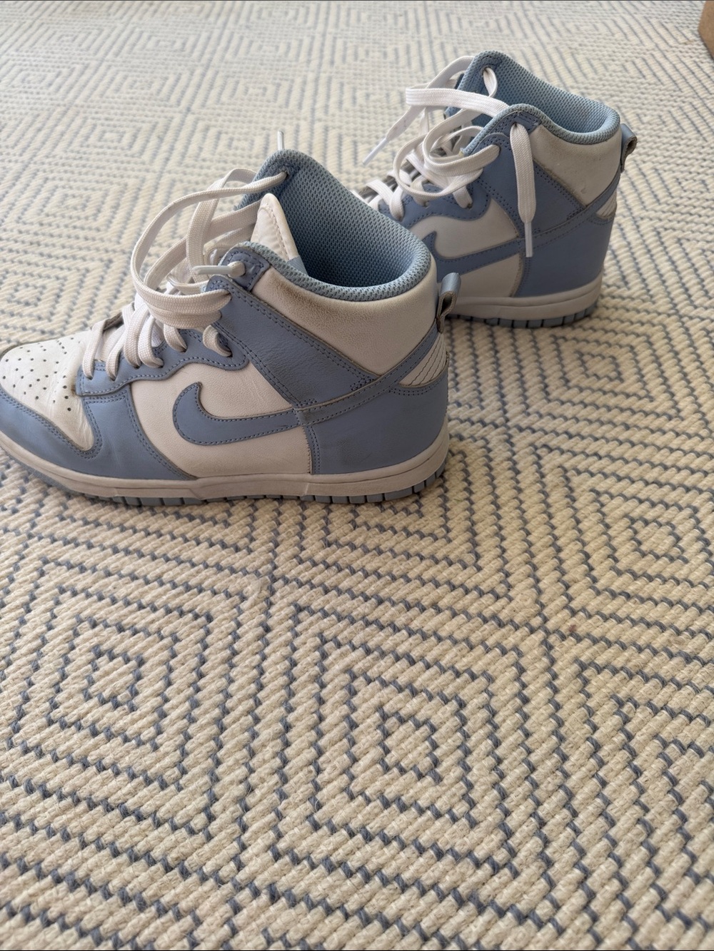 Nike Women's High-Top Sneakers in Light Blue and White - Picture 2 of 5
